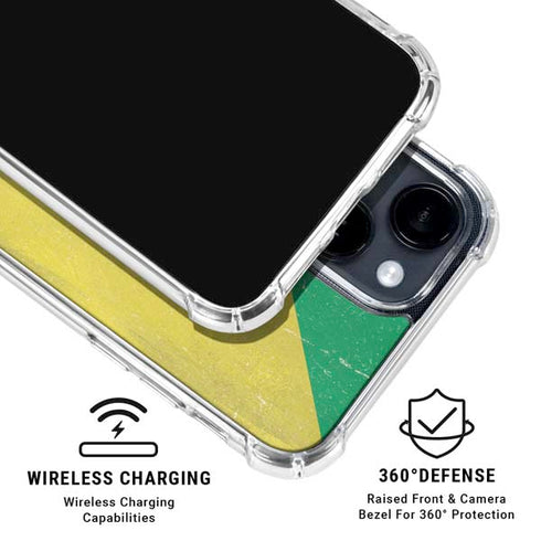 Republic of the Congo Flag Distressed iPhone 15 Clear Case